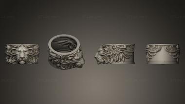 Jewelry rings Sleeping Lion R 3d model